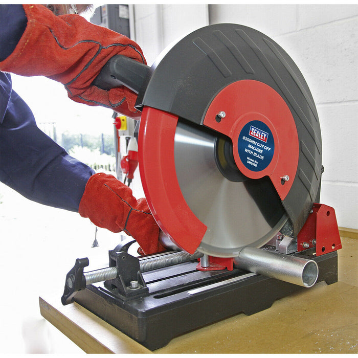 Cut-Off Saw Machine - 355mm TCT Blade - 2480W Motor - 1450 RPM - 230V Supply Loops