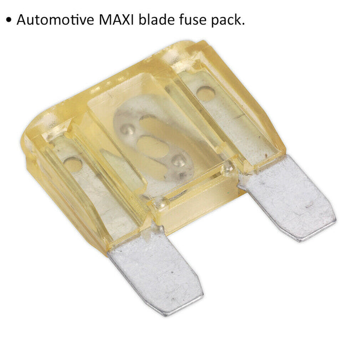 10 PACK 20A Automotive MAXI Blade Fuse Pack - 2 Prong Vehicle Circuit Fuses Loops