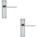 2x Flat Straight Lever on Latch Backplate Door Handle 180 x 40mm Polished Chrome Loops