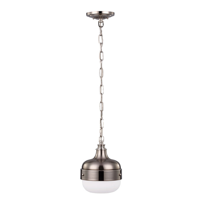 1 Bulb Ceiling Pendant Light Polished Nickel Finish Brushed Steel LED E27 75W Loops
