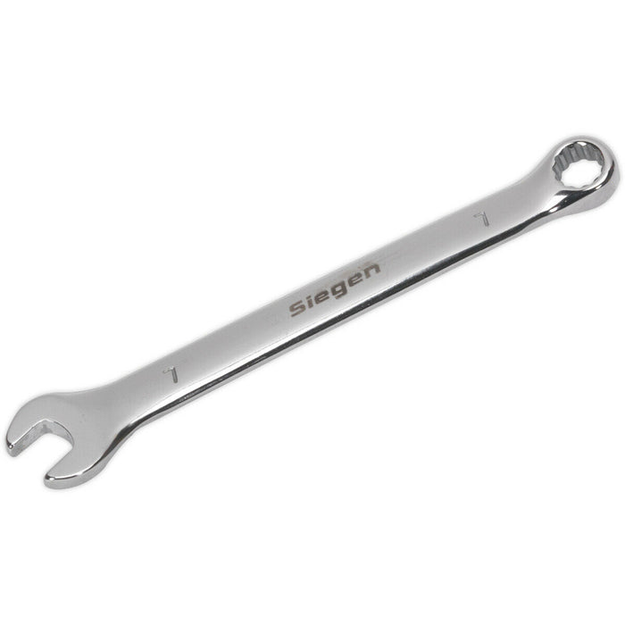 Hardened Steel Combination Spanner - 7mm - Polished Chrome Vanadium Wrench Loops