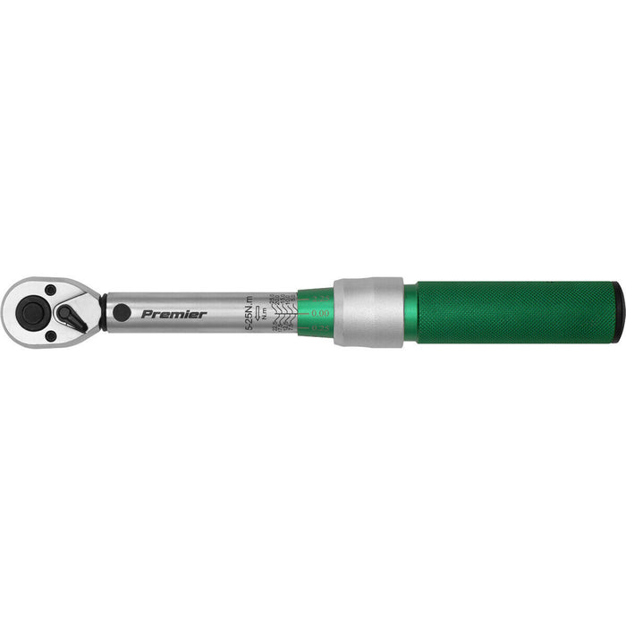 Micrometer Style Torque Wrench - 1/4" Sq Drive - Calibrated - 5 to 25 Nm Range Loops