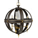 4 Bulb Chandelier Hanging Pendant LIght Orb Gold LED E14 40W Bulb Loops