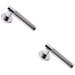 2x PAIR Knurled Grip Round Bar Lever on Round Rose Concealed Fix Polished Nickel Loops
