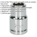 12mm Chrome Plated Drive Socket - 1/2" Square Drive - High Grade Carbon Steel Loops