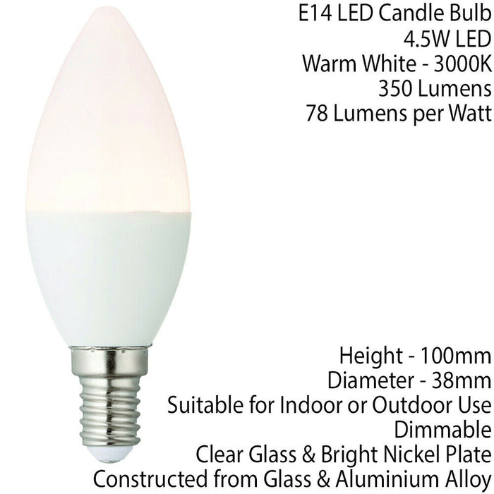 E14 Mini Edison Dimmable LED Light Bulb 4.5W Warm White Frosted Candle Lamp Loops