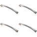 4x Curved Bow Pull Handle 218.5 x 26mm 192mm Fixing Centres Satin Nickel Loops