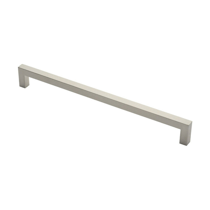 Square Mitred Door Pull Handle 469 x 19mm 450mm Fixing Centres Satin Steel Loops
