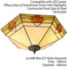 Tiffany Glass Semi Flush Ceiling Light Cream & Red Inverted Hex Shade i00058 Loops