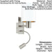 Wall Light Satin Nickel Shade White Copper Fabric Bulb E27 LED 1x40W 1x3.5W Loops