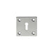 Standard Lock Profile Open Escutcheon 50 x 50mm Satin Chrome Keyhole Cover Loops