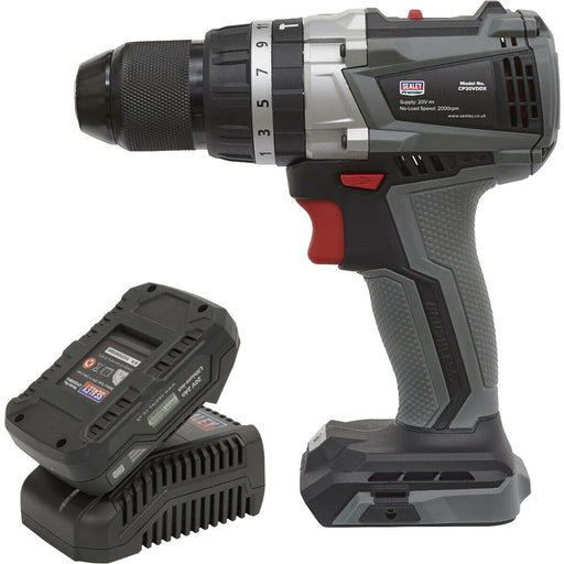 20V Brushless Hammer Drill Driver Kit - Includes 2Ah Battery & Charger - Bag Loops