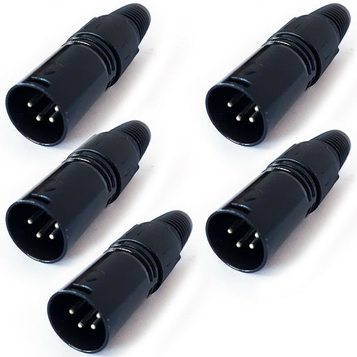 5x XLR 4 Pin Pole Male Connector Plug Solder Adapter To Audio Cable Lead Jack Loops