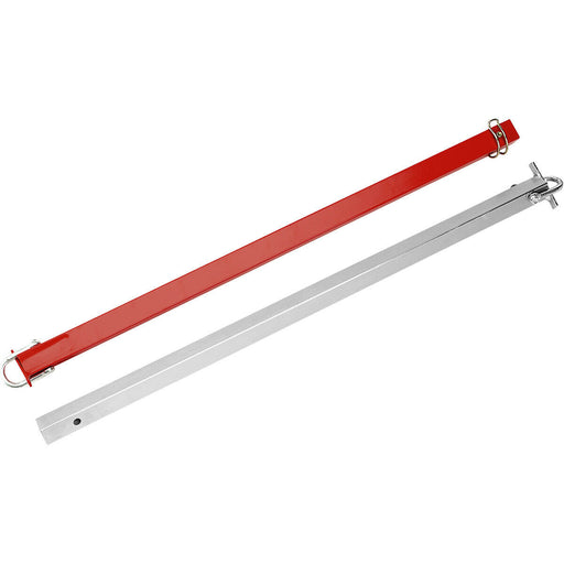 1.6m Heavy Duty Rigid Tow Pole - 2500kg Rolling Load Capacity - Vehicle Towing Loops