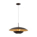 Pendant Ceiling Light Steel Brown Outer & Gold Inner Shade Bulb E27 1x60W Loops