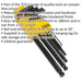 9 Piece Ball-End Hex Key Set - Imperial Sizing - 30 Degree Angled Drive Loops