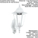 2 PACK IP44 Outdoor Wall Light & PIR Sensor White Aluminium Lantern 60W E27 Loops