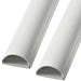 2x 1m (2m) 20mm x 10mm White Coaxial Cable Trunking Conduit Cover AV TV Wall Loops