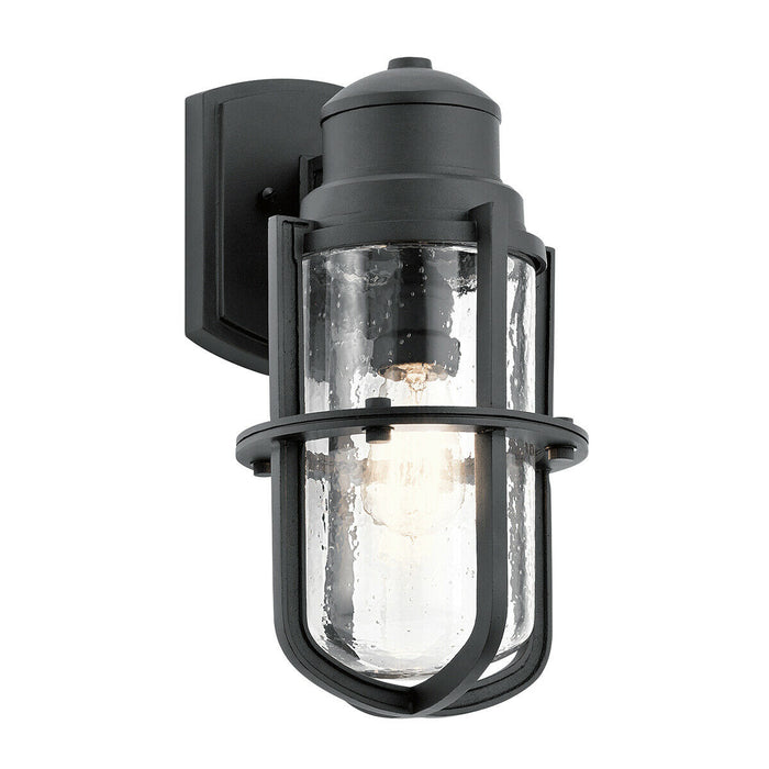 Outdoor IP44 1 Bulb Wall Light Lantern Textured Black LED E27 60W d01820 Loops