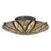 Semi Flush Light Tiffany Style Coloured Glass Uplight Valiant Bronze LED E27 60W Loops