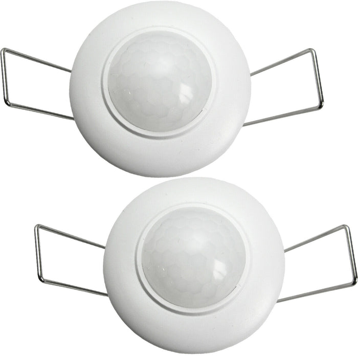 2x Mini Adjustable PIR Occupancy Sensor Auto Timer Reset Ceiling Light Switch Loops