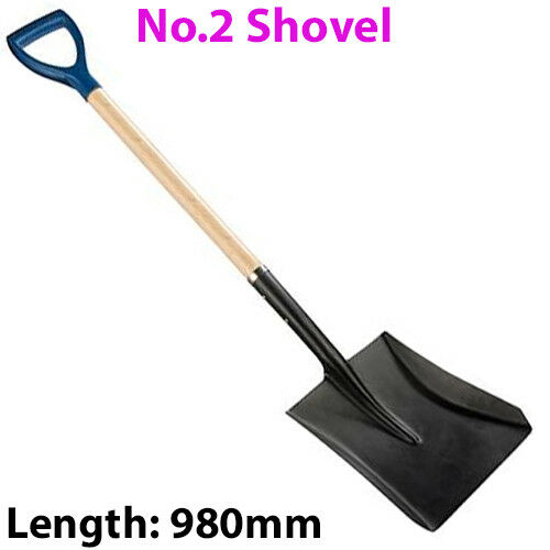 Heavy Duty 980mm Square Mouth No.2 Shovel PYD Handle Garden Landscaping Tool Loops