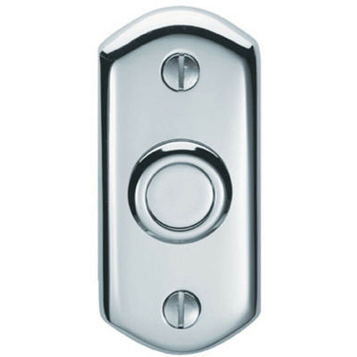 Decorative Door Bell Cover Polished Chrome 76 x 38mm Classic Curved Plate Loops