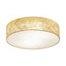 Flush Ceiling Light Colour Champagne Circular Shade Gold Fabric Bulb E27 1x60W Loops