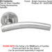 4x PAIR Arched Round Bar Handle on Round Rose Concealed Fix Polished Steel Loops