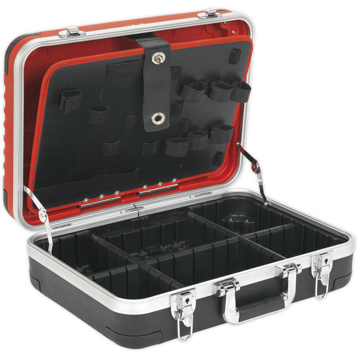 460 x 350 x 160mm RED HDPE Tool Case & Electronics Storage Adjustable Dividers Loops