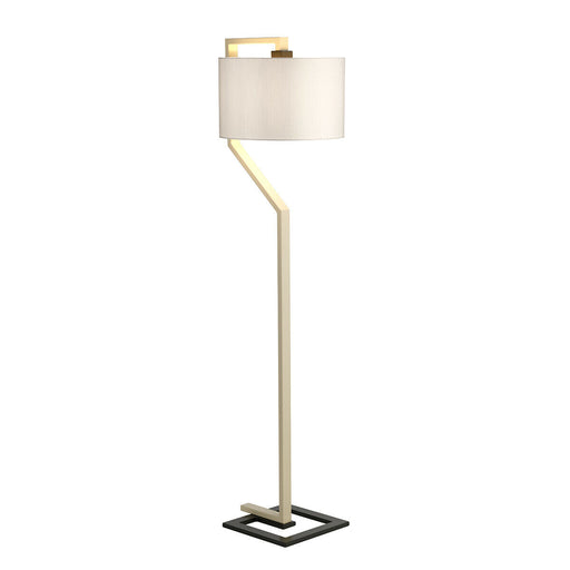 Floor Lamp Light Ivory Shade Cream And Dark Grey Painted Metal Base LED E27 60W Loops