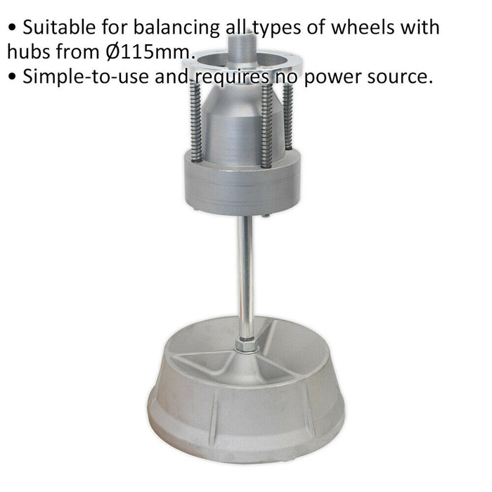 Free Standing Manual Wheel Balancer - Portable Tyre Hub / Car & Truck Rim Wobble Loops