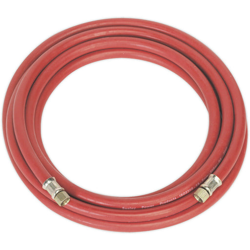 Rubber Alloy Air Hose with 1/4 Inch BSP Unions - 5 Metre Length - 8mm Bore Loops