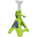 PAIR 2 Tonne Ratchet Type Axle Stands - 276mm to 410mm Working Height - Green Loops