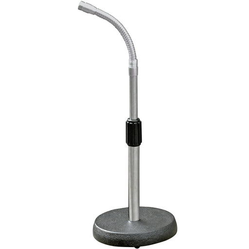 Desk Microphone Stand Gooseneck Arm & Round Base Mini Clip Holder Table Bracket Loops