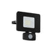 IP44 Outdoor Flood Light & PIR Sensor Black Aluminium 20W Built in LED Loops