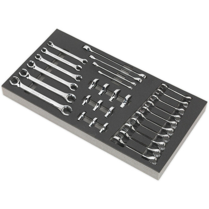 30 Piece Specialised Spanner Set with Tool Tray - Tool Box Tray Tidy Storage Loops