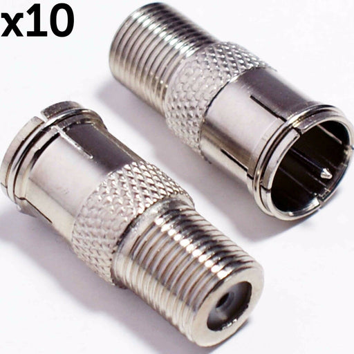 QTY 10 Quick Fit F Connector Male Plug To Female Adapter Push On RF Coaxial Loops