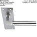PAIR Round Bar Handle on Slim Lock Backplate 150 x 50mm Satin Nickel Loops