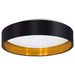 Flush Ceiling Light Colour White Shade Black Gold Fabric Bulb LED 24W Included Loops