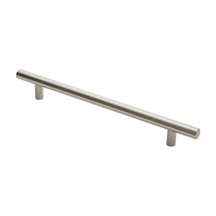 2x Straight T Bar Pull Handle 600 x 30mm 450mm Fixing Centres Satin Steel Loops