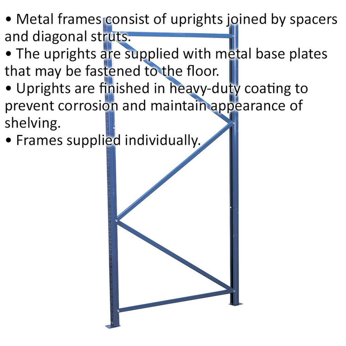 Heavy Duty Metal Warehouse Racking Frame - 2000 x 1000mm - Diagonal St ...