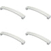 4x Flat Curved Bow Pull Handle 172 x 25mm 160mm Fixing Centres Polished Chrome Loops