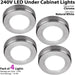 4x LED Kitchen Cabinet Spotlight *240V* NATURAL WHITE Surface Flush Chrome Light Loops