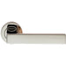 PAIR Straight Square Handle on Round Rose Concealed Fix Polished Nickel Loops