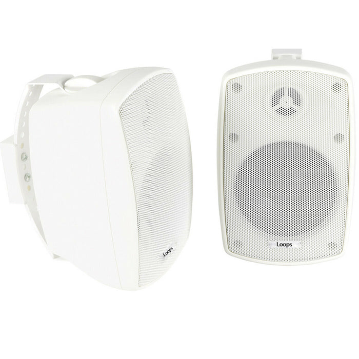 Outdoor Wi Fi Speaker Kit 2x 60W White IP44 Stereo Amplifier Garden BBQ Party