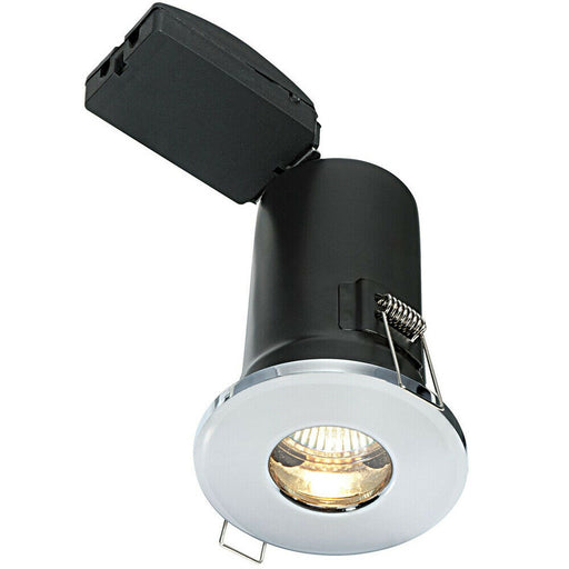 IP65 Bathroom FIRE RATED GU10 Lamp Ceiling Down Light Chrome PUSH FIT FAST FIX Loops