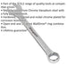 Hardened Steel Combination Spanner - 32mm - Polished Chrome Vanadium Wrench Loops