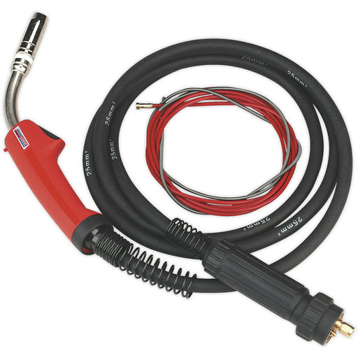 TB25 MIG Torch with Euro Connector - 3m Heat Proof Cable - Contoured Grip Loops