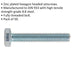 50 PACK HT Setscrew - M4 x 25mm - Grade 8.8 Zinc - Fully Threaded - DIN 933 Loops